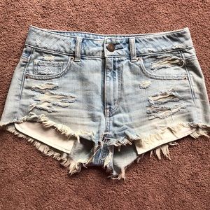 High waisted denim cutoff shorts